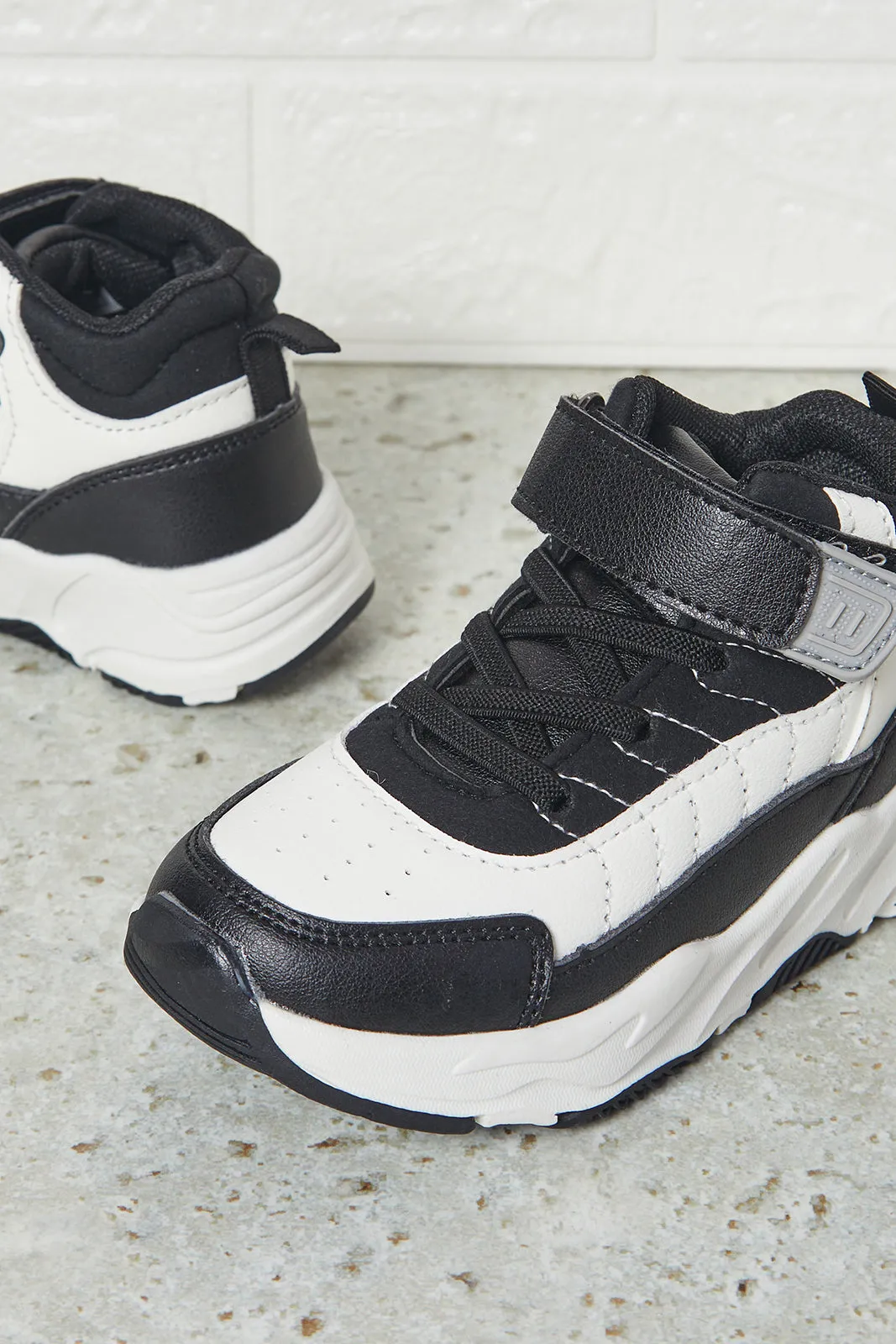 Boys Black Color Block High Top Sneakers sold by Redtag product image thumbnail 3