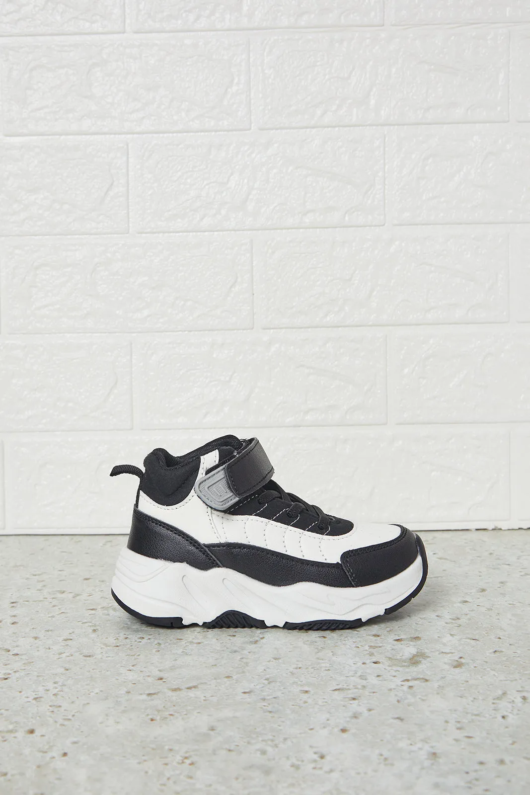 Boys Black Color Block High Top Sneakers sold by Redtag