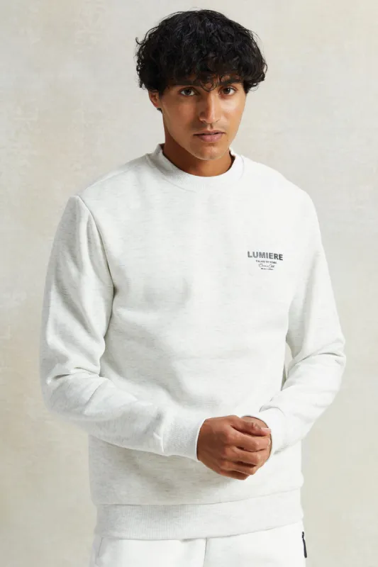 Men Grey Chest Print Sweatshirt sold by Redtag