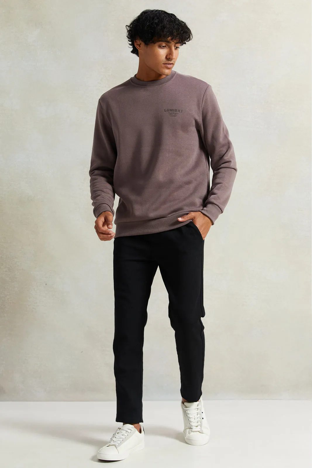 Men Pink Crew Neck Sweatshirt sold by Redtag product image thumbnail 2