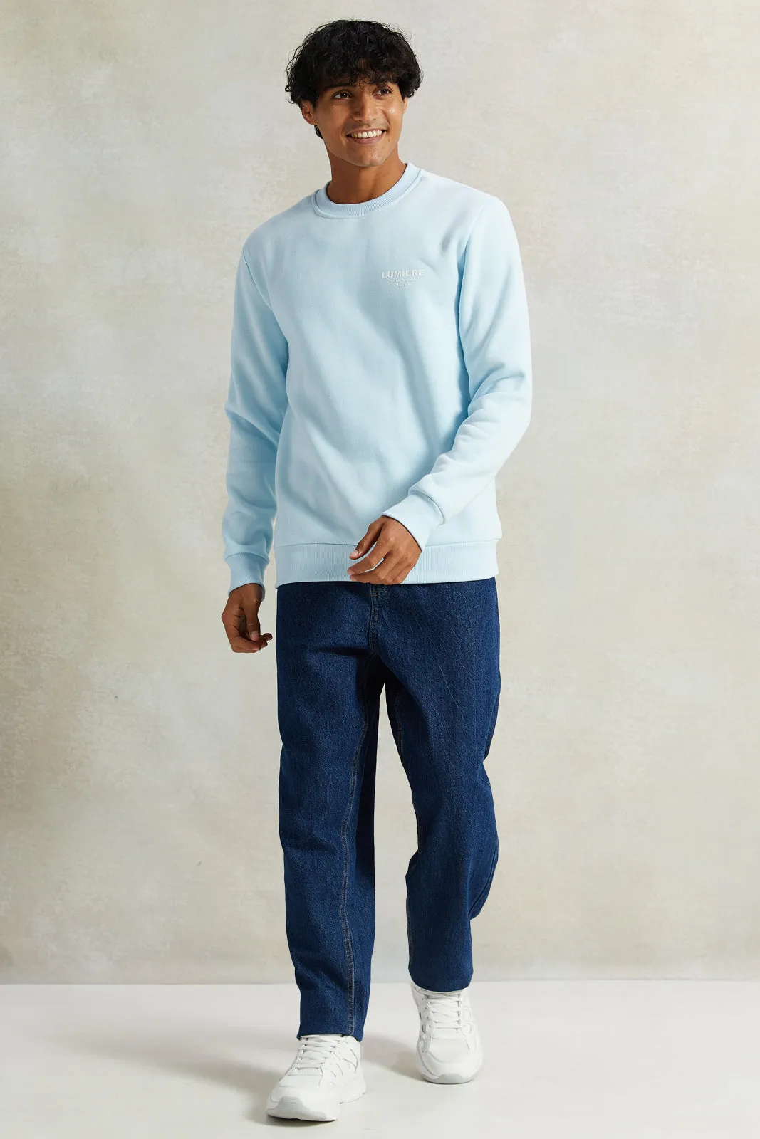 Men Blue Crew Neck Sweatshirt sold by Redtag product image thumbnail 2