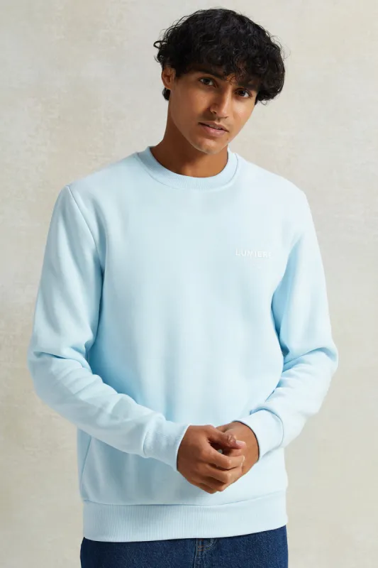 Men Blue Crew Neck Sweatshirt sold by Redtag