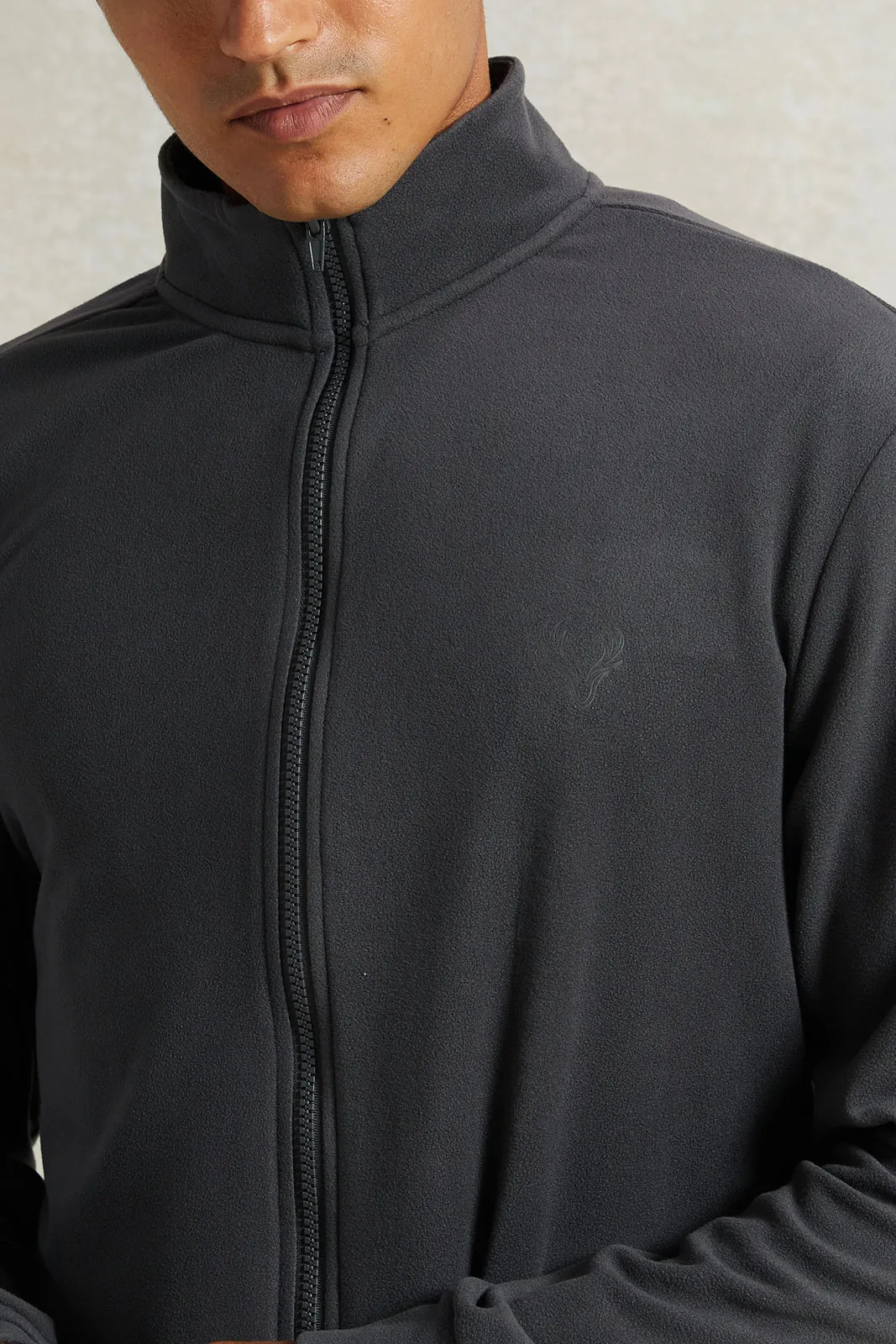 Men Grey Micro Polar Sweatshirt sold by Redtag product image thumbnail 4