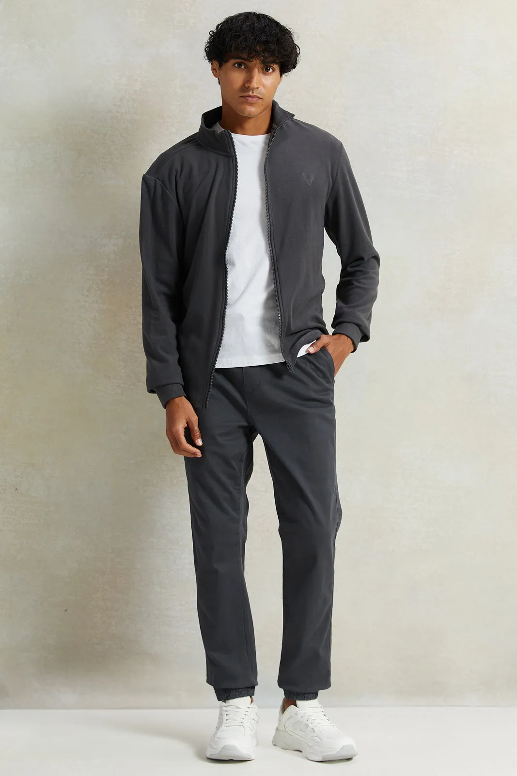 Men Grey Micro Polar Sweatshirt sold by Redtag product image thumbnail 2