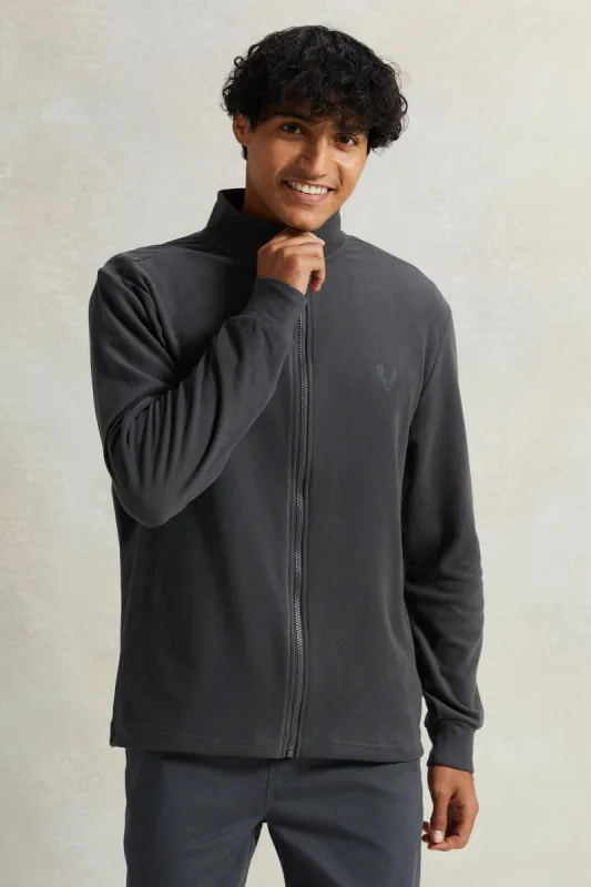 Men Grey Micro Polar Sweatshirt sold by Redtag