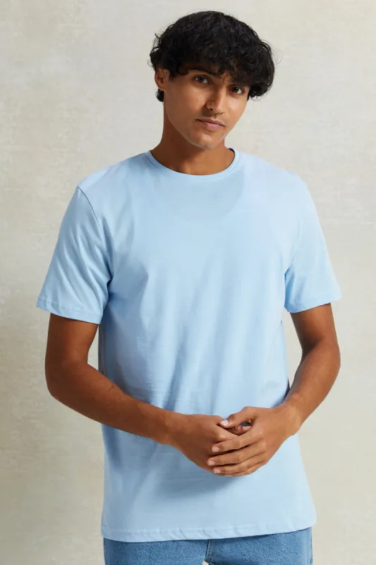 Men Blue Crew Neck T-Shirt sold by Redtag