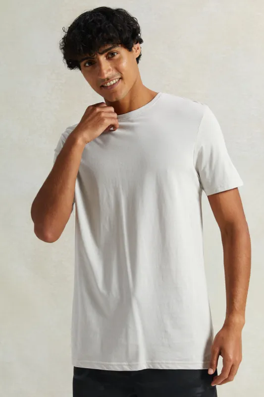 Men Beige Crew Neck Solid T-Shirt sold by Redtag