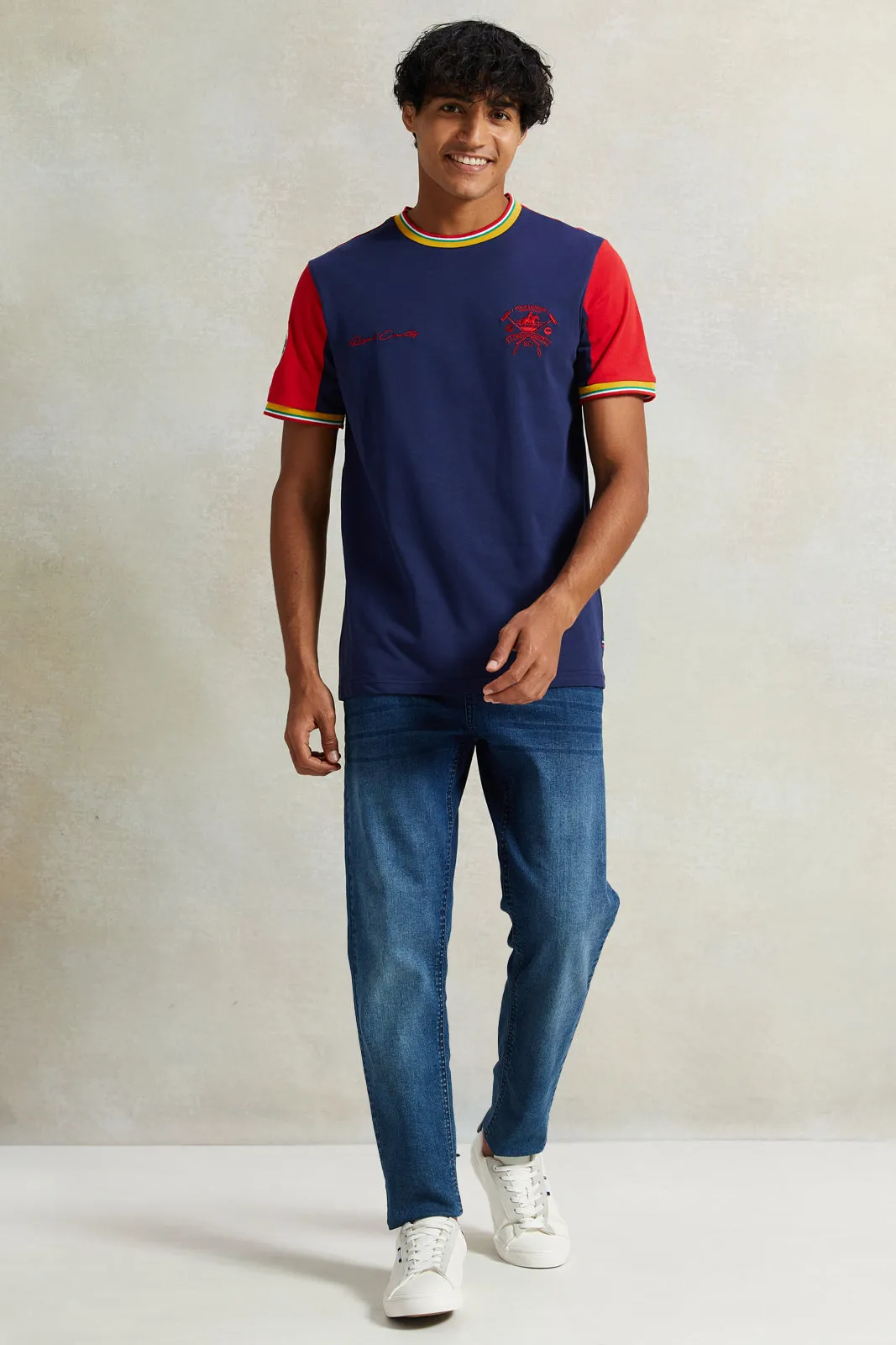 Men Navy T-Shirt With Chest Logo sold by Redtag product image thumbnail 2