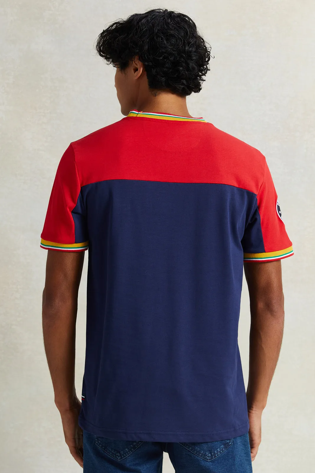 Men Navy T-Shirt With Chest Logo sold by Redtag product image thumbnail 3