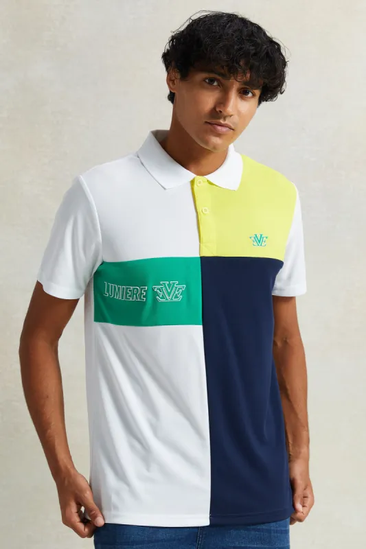 Men Multicolour Colour Block Polo Shirt sold by Redtag