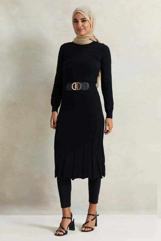 Women Black High Neck Knit Dress sold by Redtag