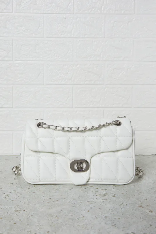 Women White  Flap Messenger Bag With Embellished Chain sold by Redtag