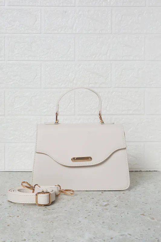 Women White Embellished Flap Messenger Bag sold by Redtag
