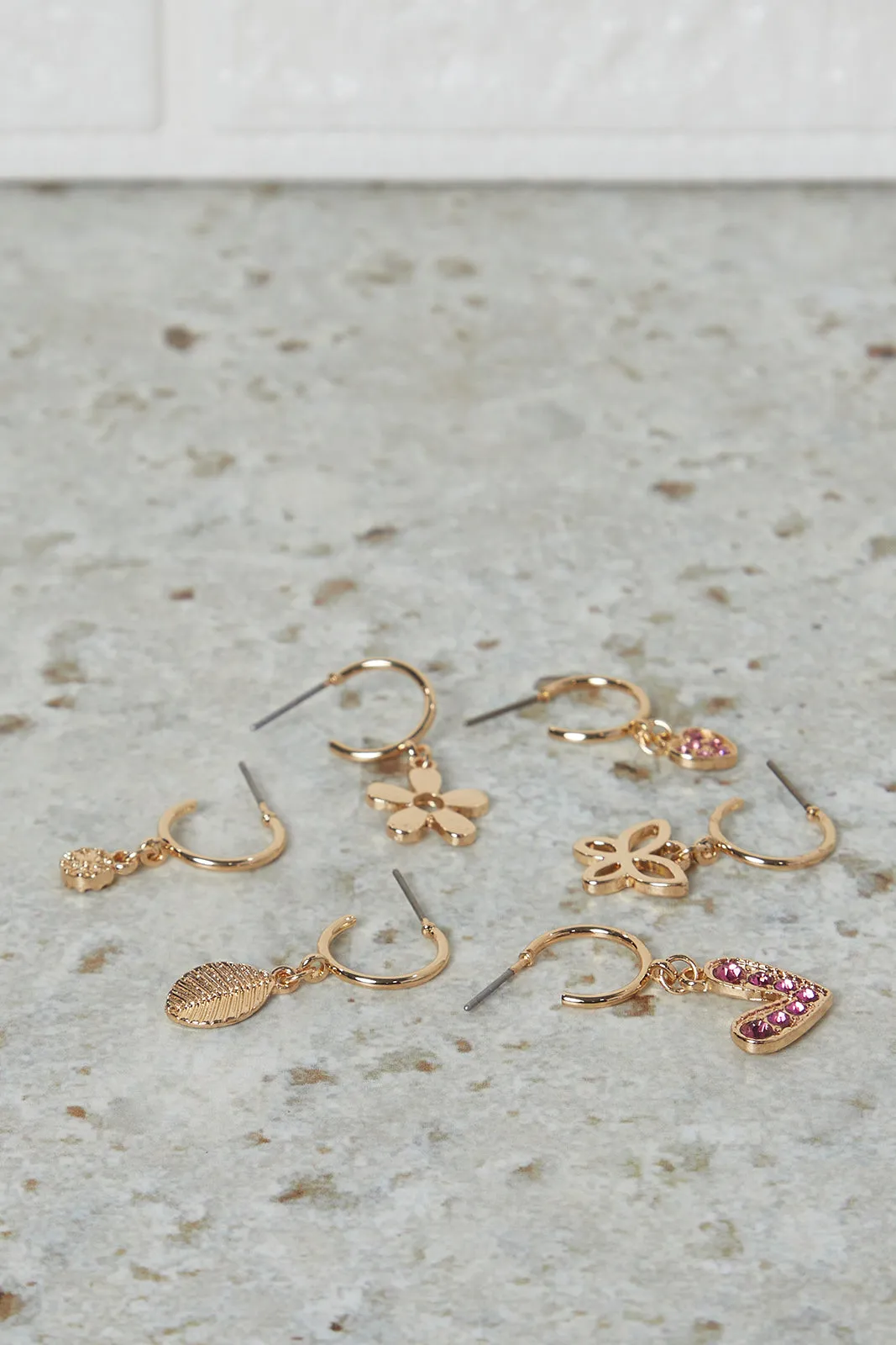 Women Gold Embellished Earring Set (3 Pairs) sold by Redtag product image thumbnail 2