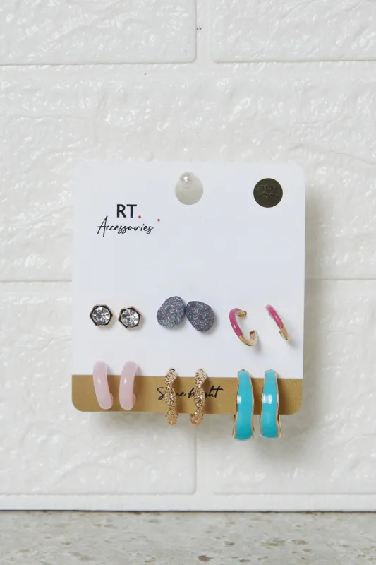 Women Multicolour Embellished Ring Set (6 Piece) sold by Redtag