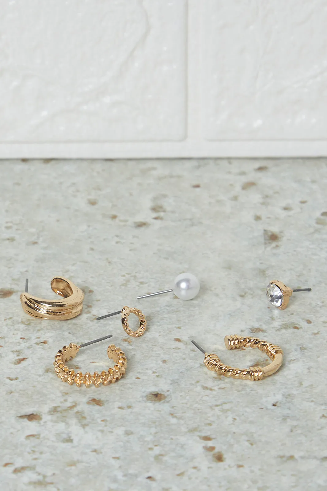 Women Gold Embellished Earring Set (6 Pairs) sold by Redtag product image thumbnail 2