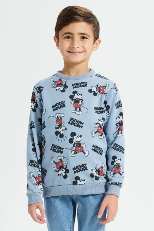 Boys Blue Mickey Mouse Print Sweatshirt sold by Redtag
