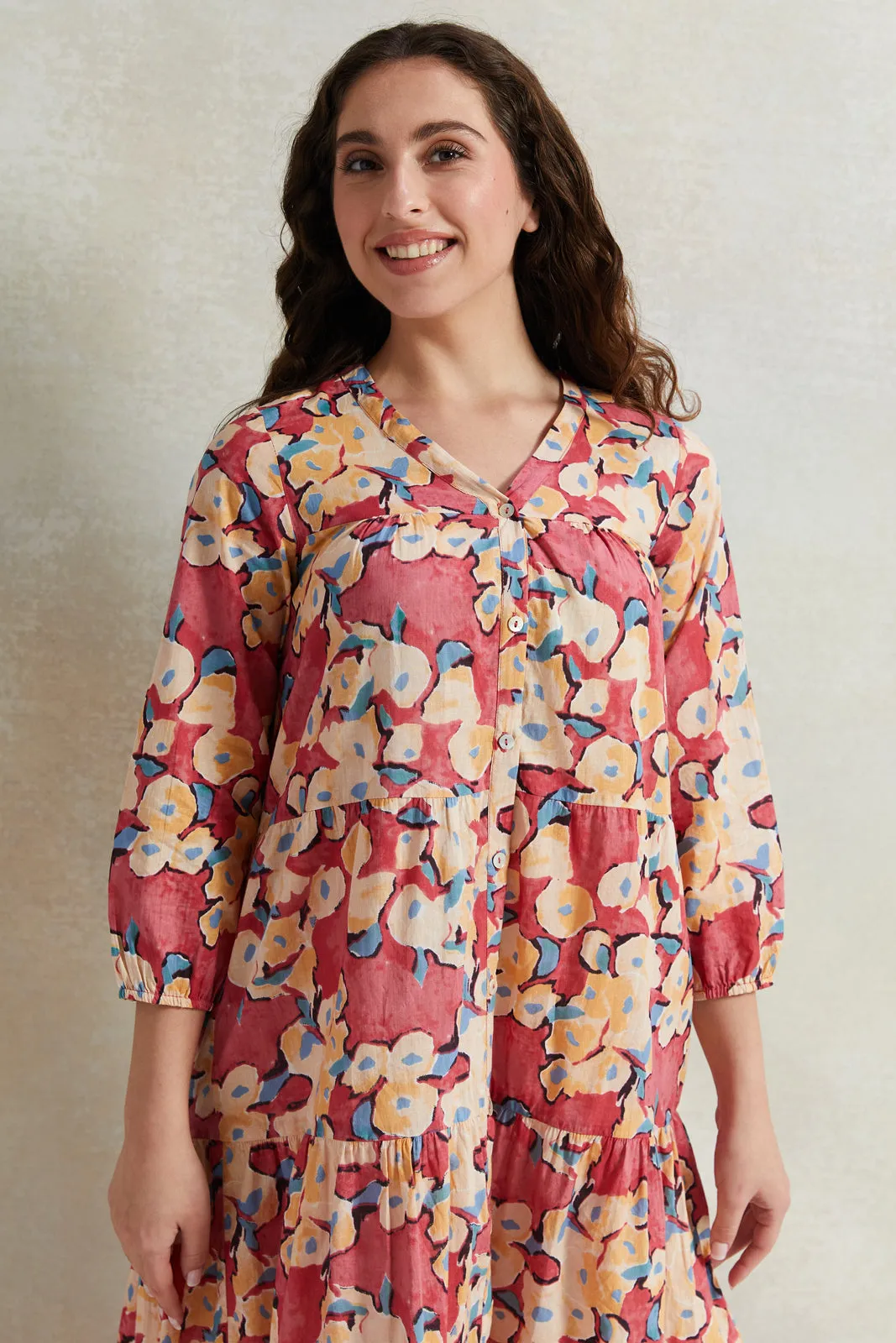 Women Pink Tier Embroidery Nightgown sold by Redtag product image thumbnail 2