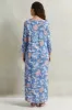 Women Blue Long Sleeved Nightgown sold by Redtag