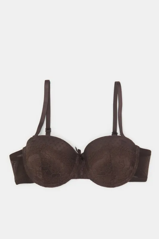 Women Assorted Dotted Mesh Balconette Bra Set (Pack of 3) sold by Redtag