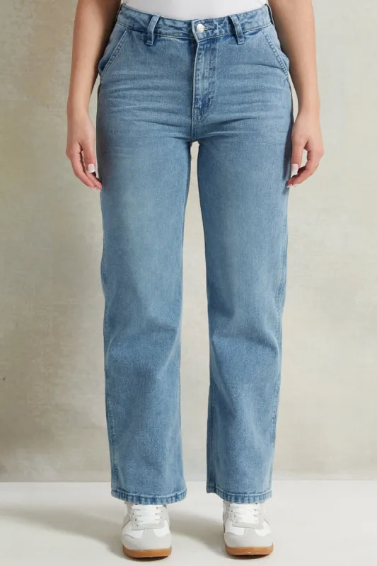 Women Blue Carpenter Jeans sold by Redtag