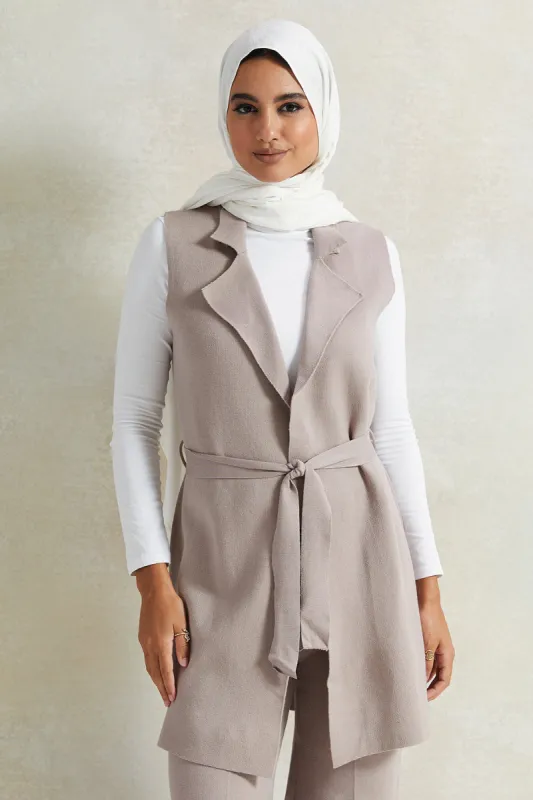 Women Beige Sleeveless Jacket sold by Redtag