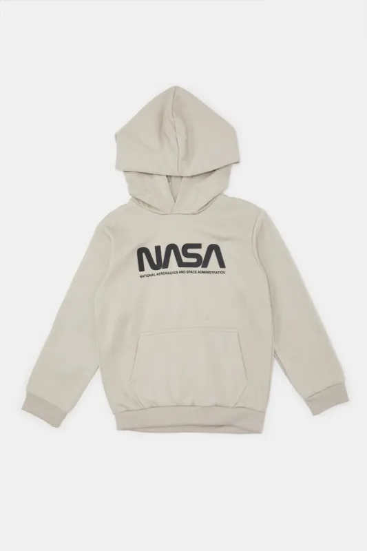 Boys Grey Hooded Sweatshirt sold by Redtag