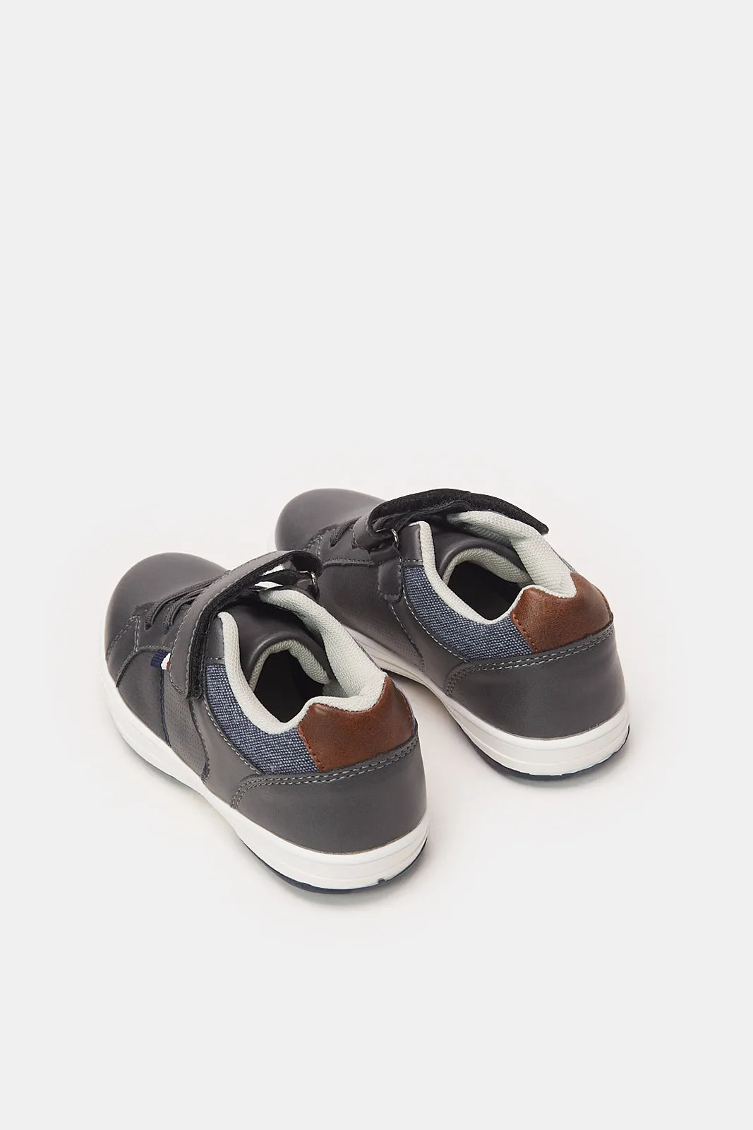 Boys Charcoal Material Block Sneakers sold by Redtag product image thumbnail 4