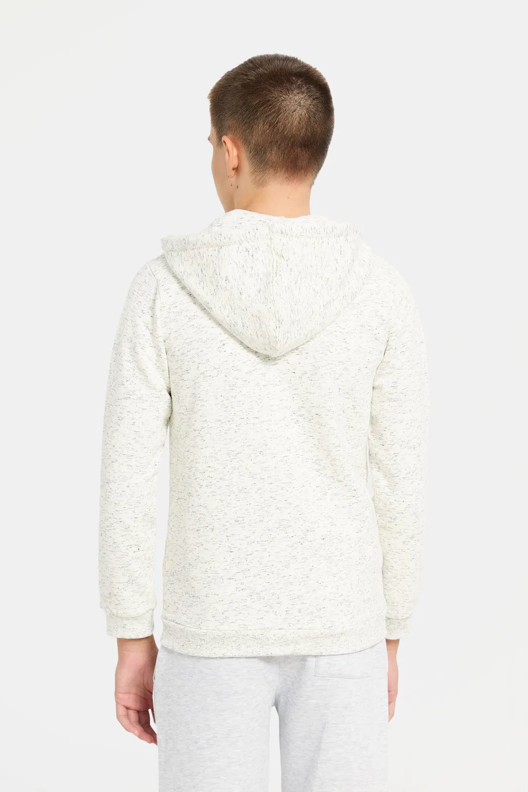 Senior Boys Grey Zipthru Hooded Sweatshirt sold by Redtag product image thumbnail 3