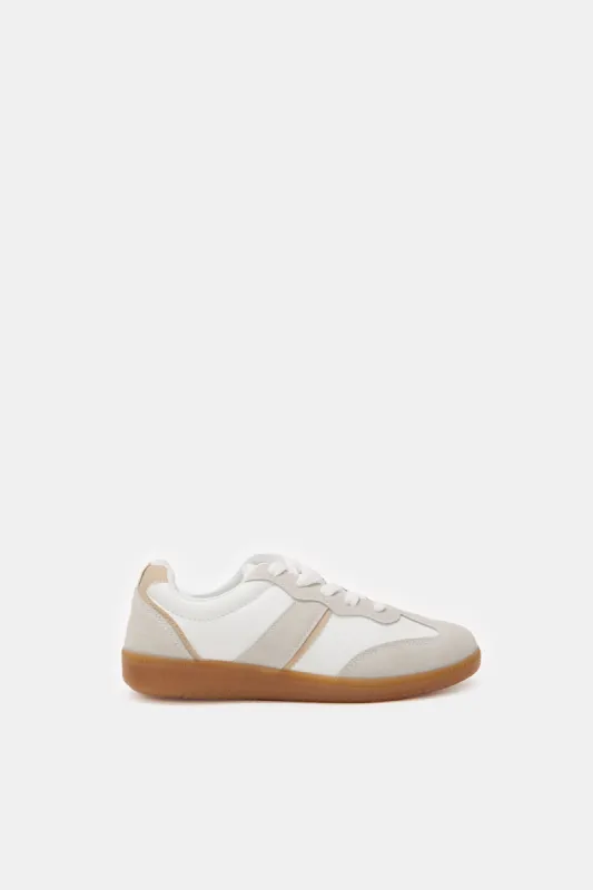 Women White Lace Up With Crepe Outsole sold by Redtag