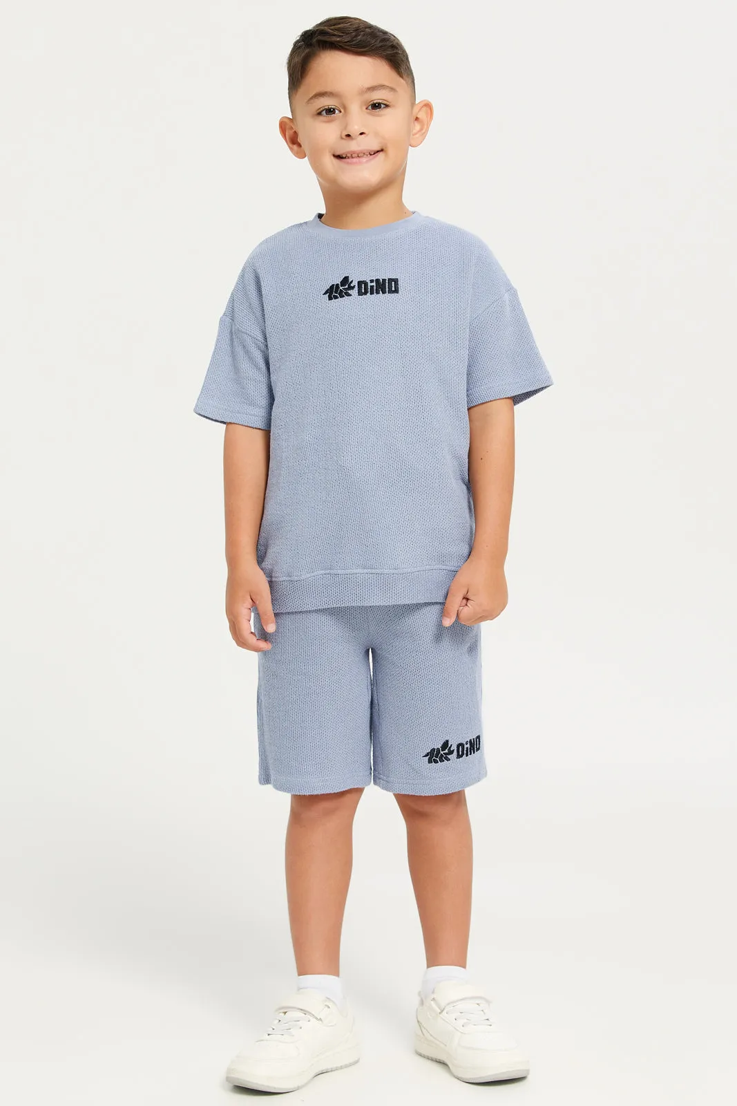 Junior Boys Grey Jacquard Coordinate Shorts sold by Redtag product image thumbnail 2