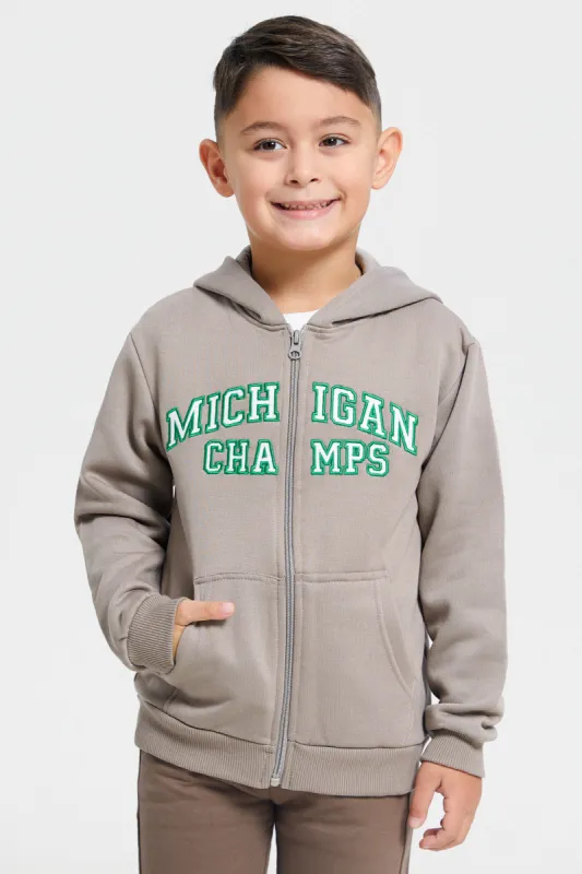 Boys Grey Hooded Sweatshirt sold by Redtag