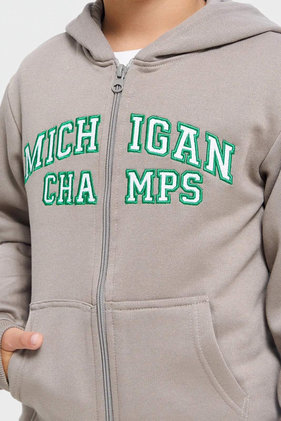 Boys Grey Hooded Sweatshirt sold by Redtag product image thumbnail 4