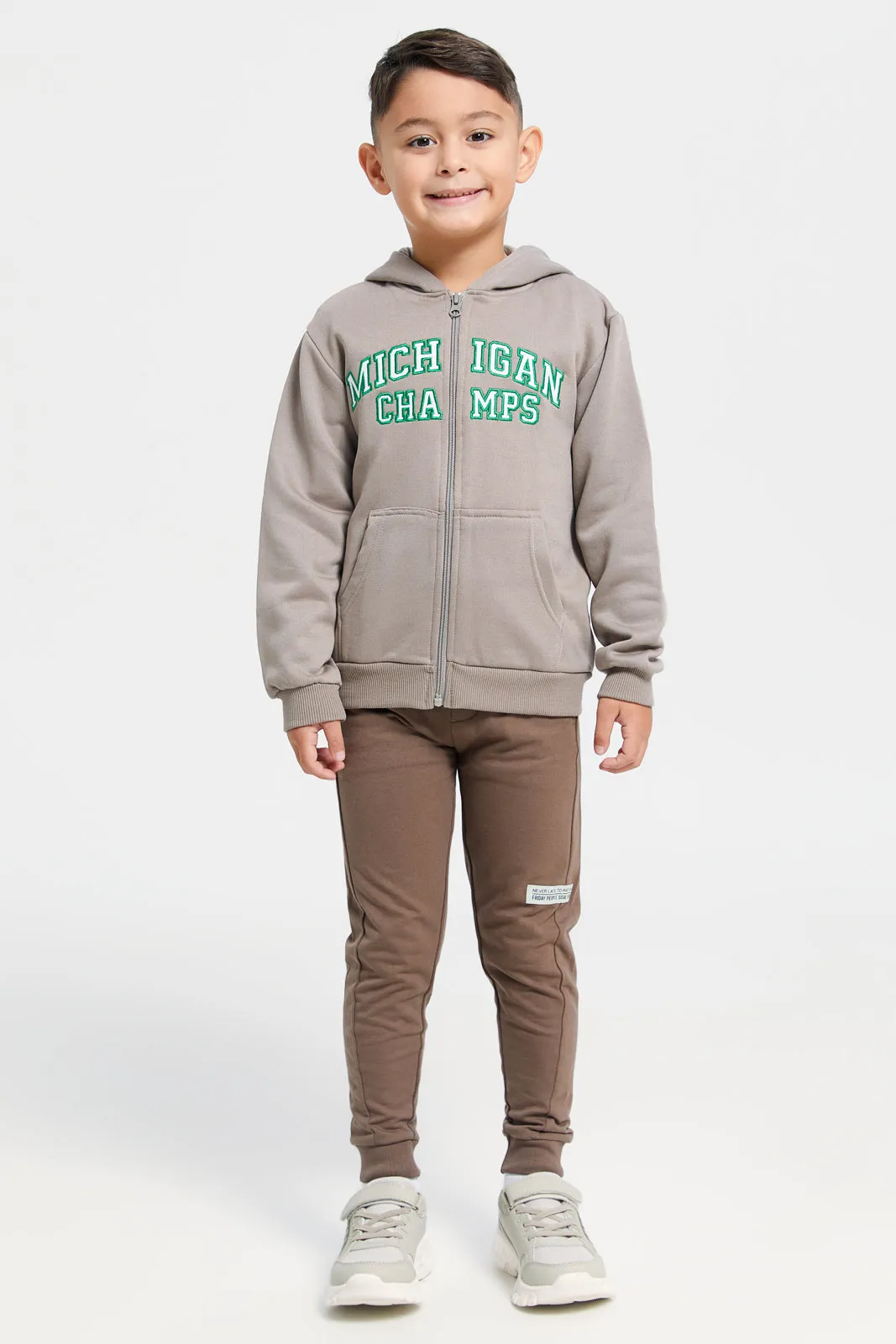 Boys Grey Hooded Sweatshirt sold by Redtag product image thumbnail 2