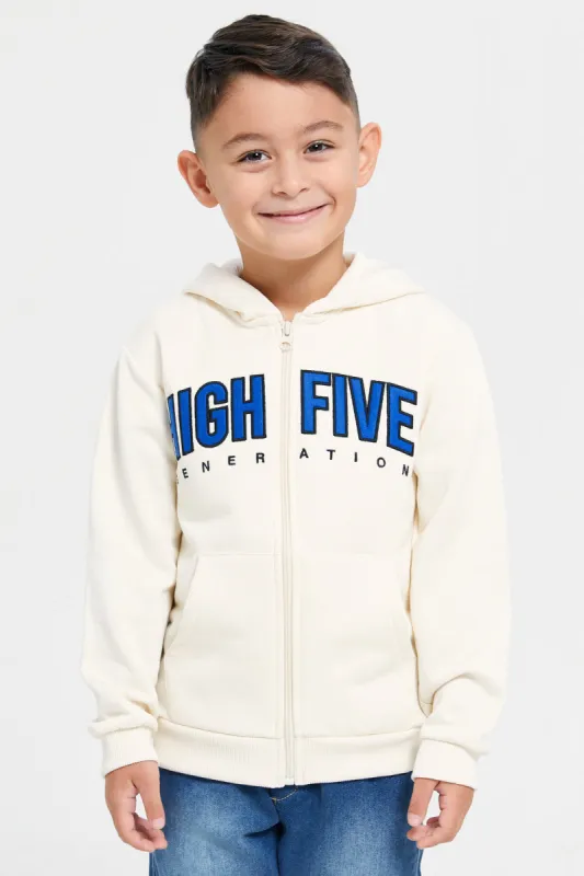 Boys Beige Hooded Sweatshirt sold by Redtag