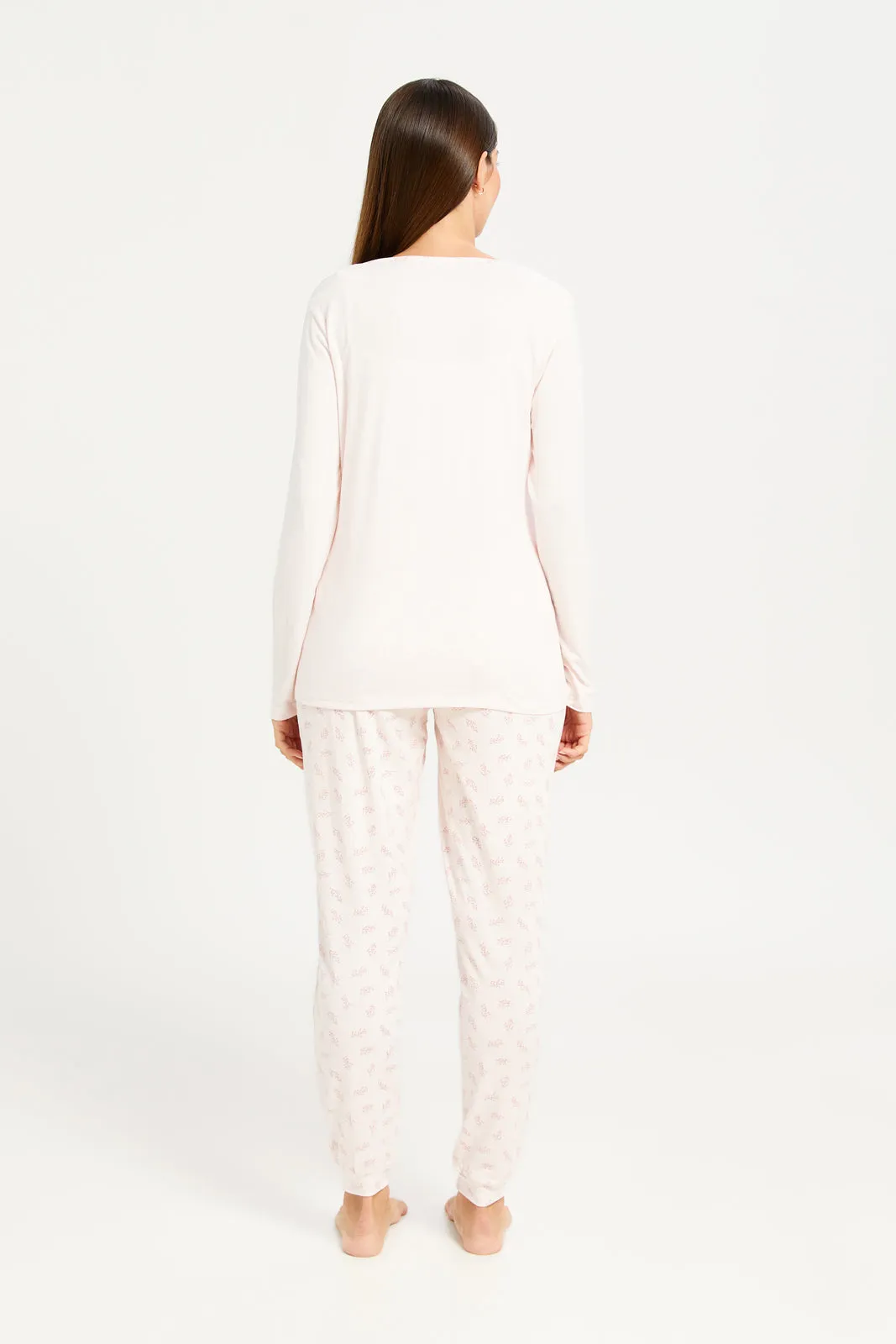 Women Pink Printed Pyjama Set (2 Piece) sold by Redtag product image thumbnail 4