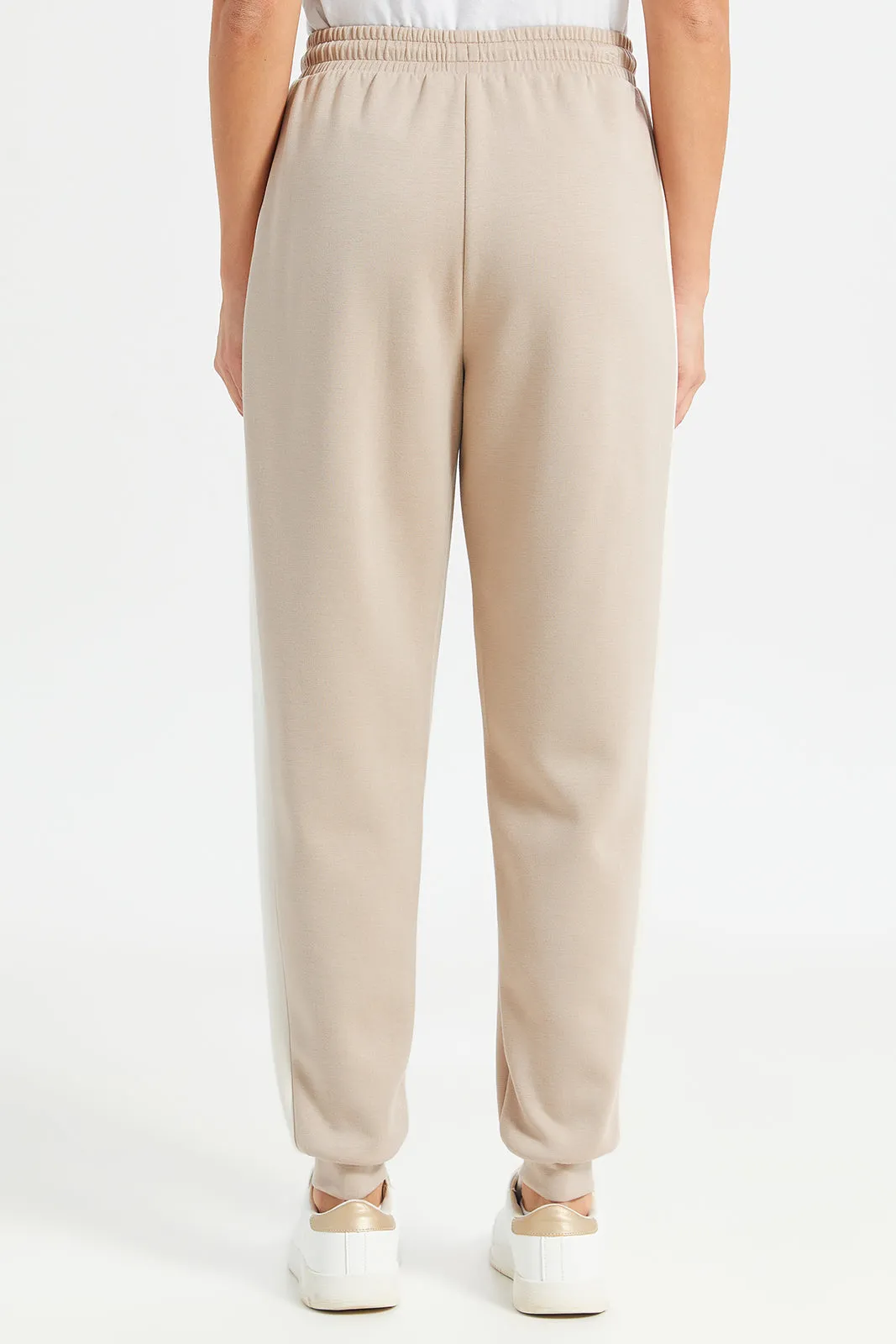 Women Brown Panel Detailed Elasticated Joggers sold by Redtag product image thumbnail 3