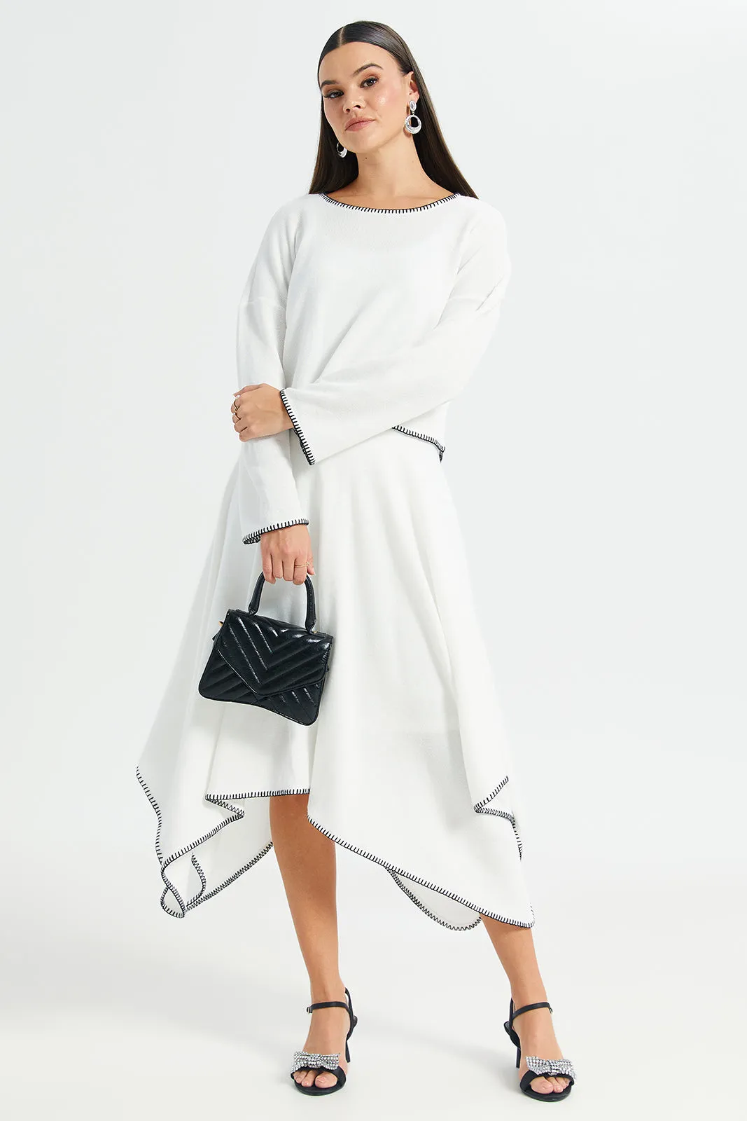 Women Ivory Embellished Contrast Blouse sold by Redtag product image thumbnail 2