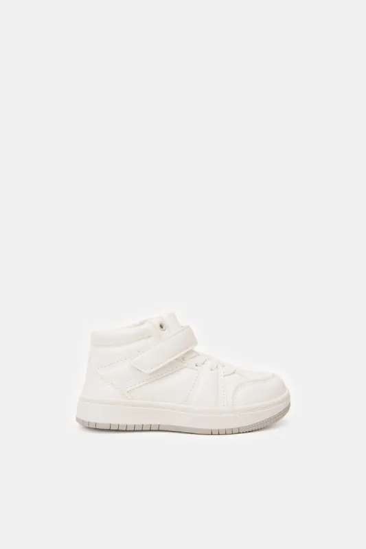 Infant Boys White Velcro High-Top Sneakers sold by Redtag