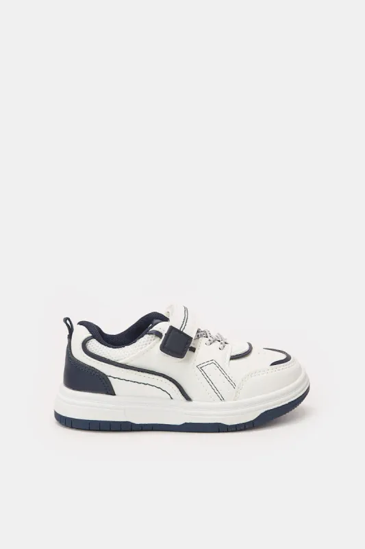 Infant Boys White And Navy Velcro Sneaker sold by Redtag