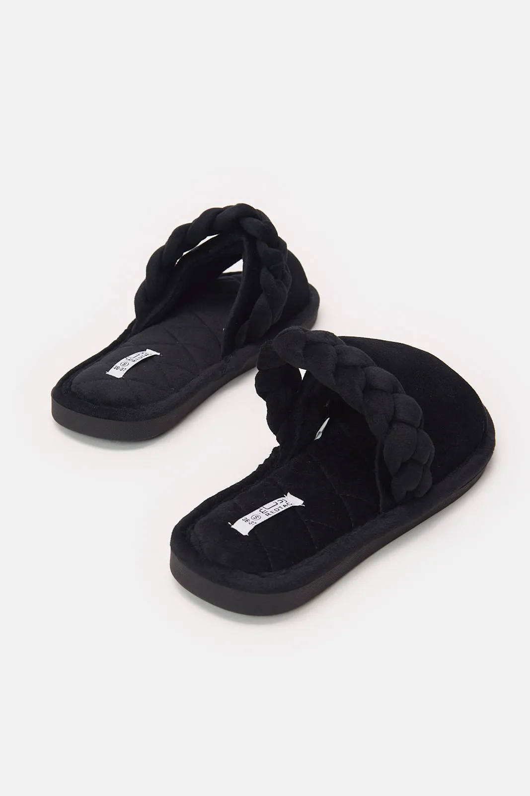 Women Black Plait Slipper sold by Redtag product image thumbnail 4