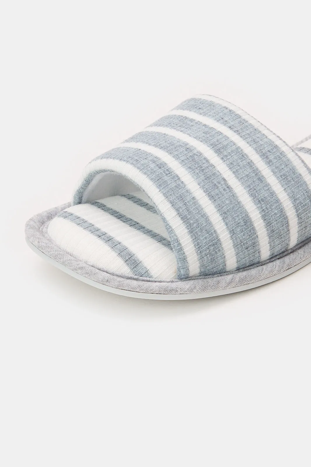 Women Grey And White Stripe Slipper sold by Redtag product image thumbnail 3