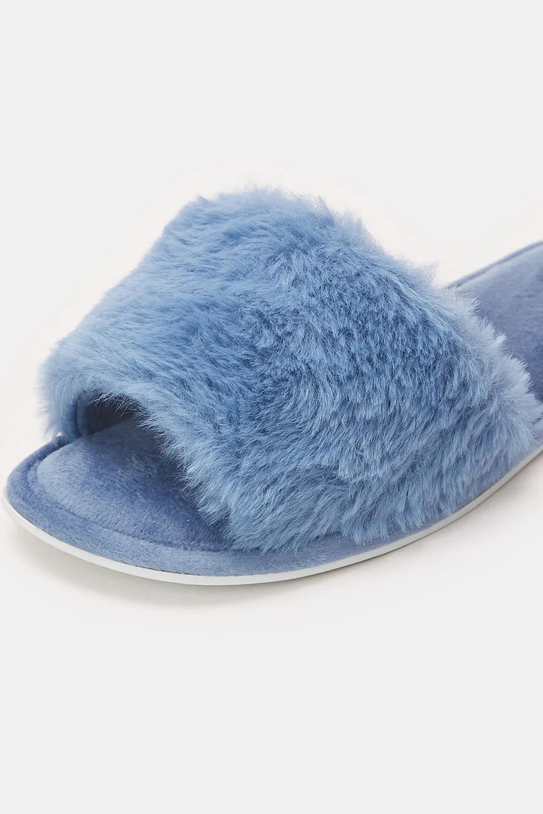 Women Blue Classic Fur Slipper sold by Redtag product image thumbnail 3