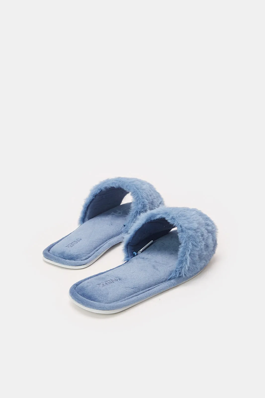 Women Blue Classic Fur Slipper sold by Redtag product image thumbnail 4