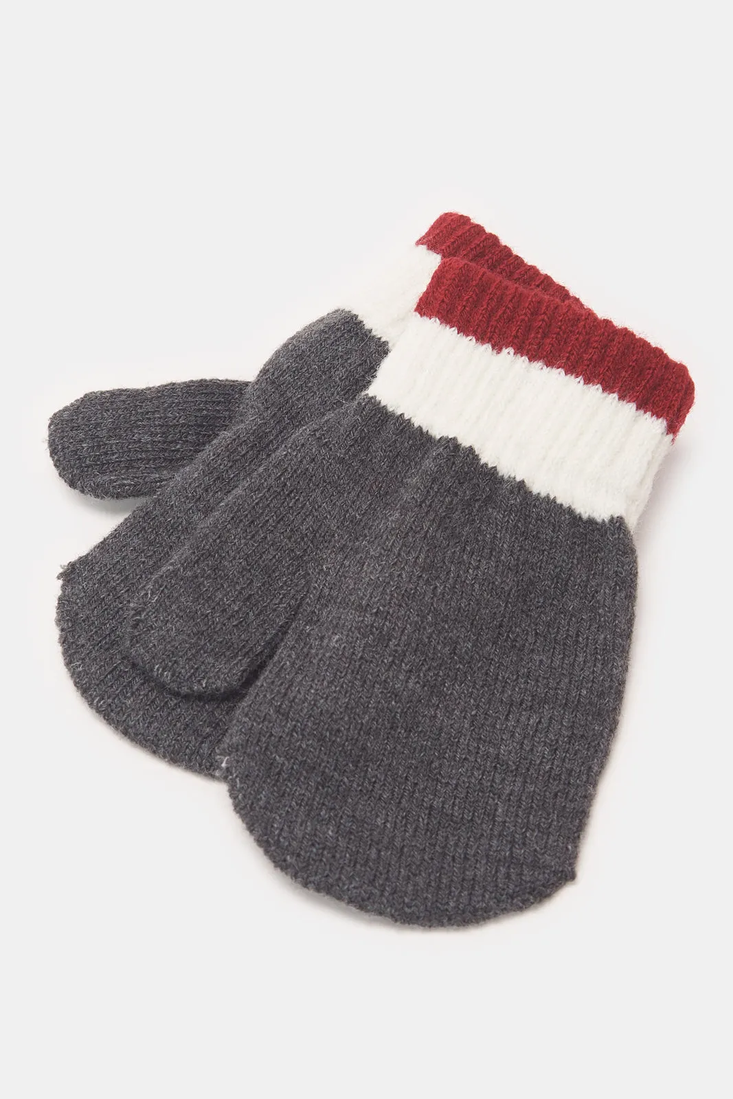 Boys White And Charcoal Knitted Cap With Gloves (2 Piece) sold by Redtag product image thumbnail 4