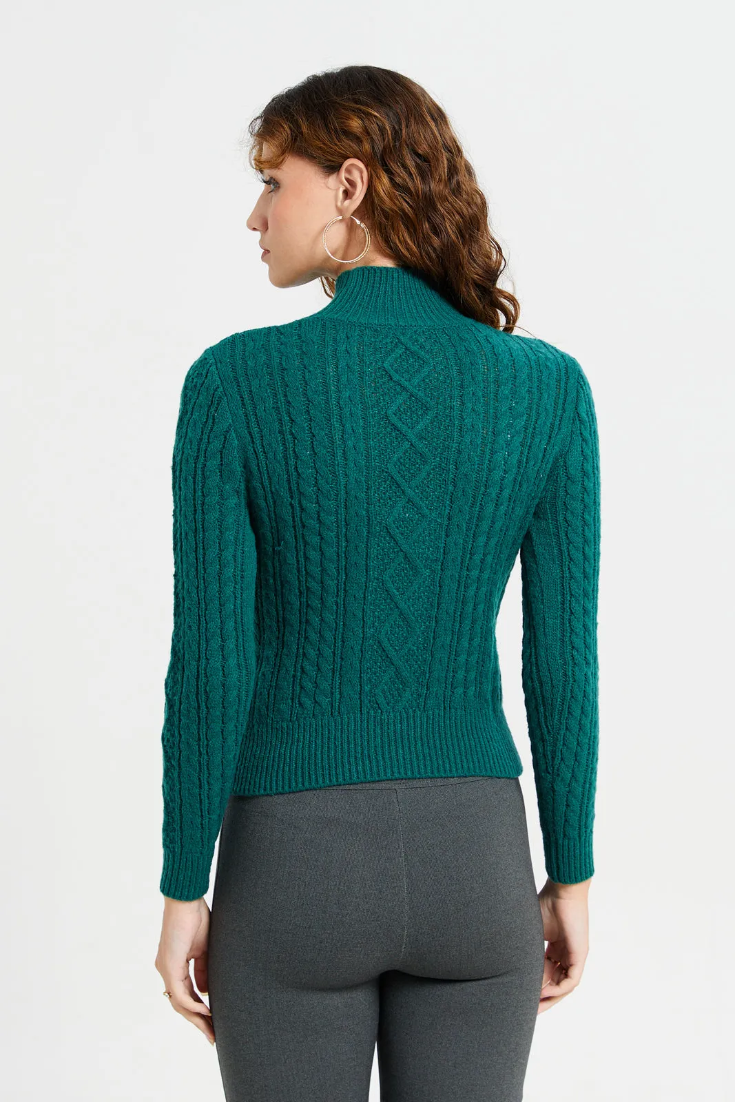 Women Green Knitted Pullover sold by Redtag product image thumbnail 3