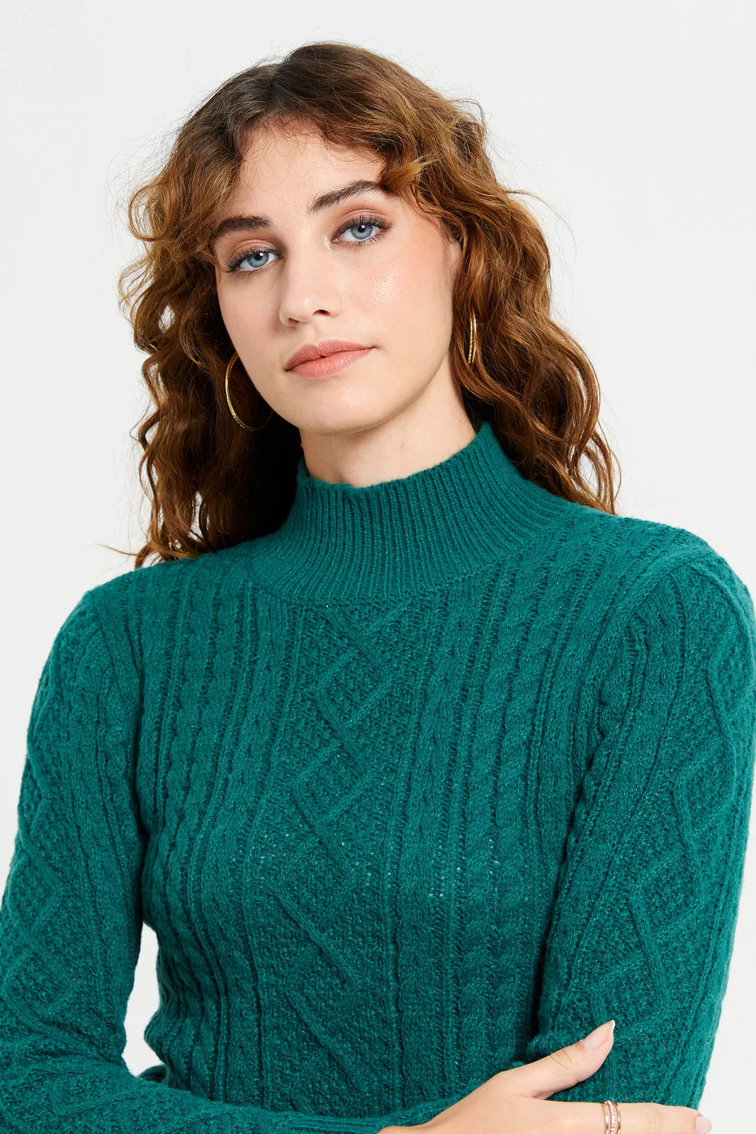 Women Green Knitted Pullover sold by Redtag product image thumbnail 4