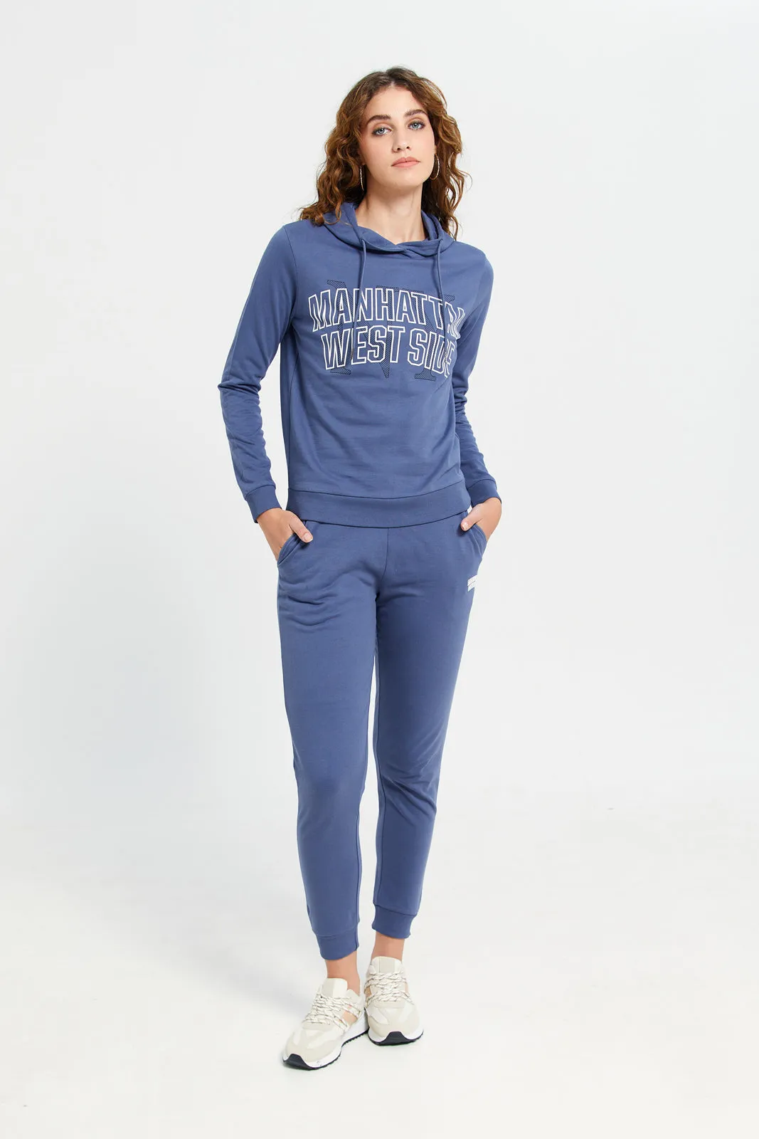 Women Blue Printed Jogger Pants sold by Redtag product image thumbnail 2