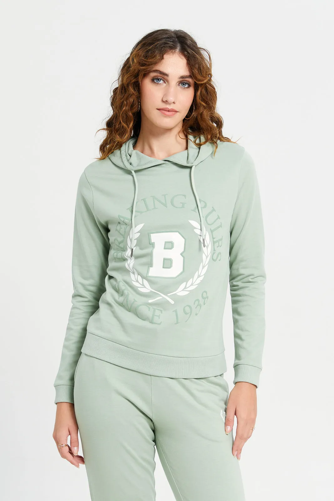 Women Mint Printed Active Sweatshirt sold by Redtag