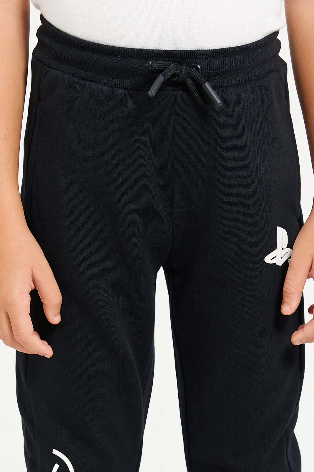 Boys Black Printed Track Pants sold by Redtag product image thumbnail 4